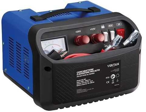 Cargador de Batería de Coche 12V/24V CD-30S – Función Arranque 160A/260A | Cargador Bateria Moto y Vehículos con Amperímetro | Cargador Bateria 12V Plomo con Protecciones de Seguridad