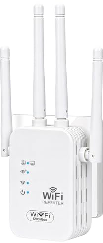 nilic WiFi Extender Booster 1200Mbps, Dual Band 5GHz and 2.4GHz | 4 Antennas WiFi Booster Range Extender, Ethernet Port, WiFi Signal Amplifier Wireless Internet Boosters with Wider Coverage
