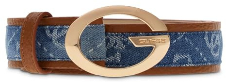 GUESS Gürtel Camden Pant Belt H30 W85 Denim Logo blau