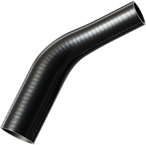 45 Grad 45° Reduzierbogen Reduzierung Bogen 51mm > 45mm Silikonschlauch SCHWARZ