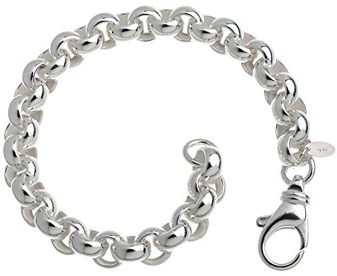 Silberketten Store Rundes Erbskette Armband - 8,5mm Breite - Länge wählbar 18-25cm - echt 925 Silber