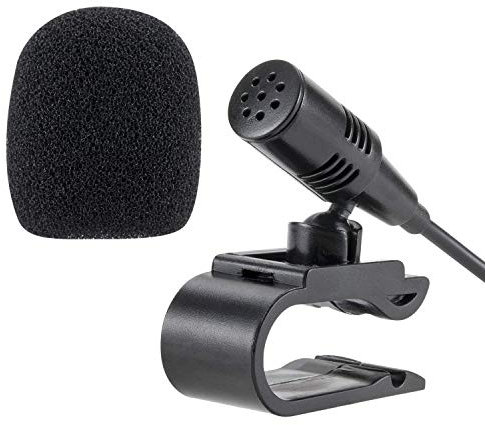Smartnavi - Microphone externe portable 3,5 mm pour voiture, DVD, radio, ordinateur portable, lecteur stéréo, périphérique Plug and Play, avec un câble de 3 m