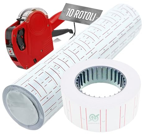Tempo di Saldi Lot de 10 rouleaux d'étiquettes de prix adhésives à 8 chiffres, pour perzzeuse magasin bureau