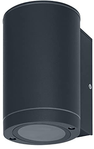Ledvance LED Wall Light for 1x GU10 Light Source, Design Light for Outside, for 1-Sided Indirect Lighting, Made of High Quality Aluminum in Dark Gray, Endura Beam Wall UpDown GU10