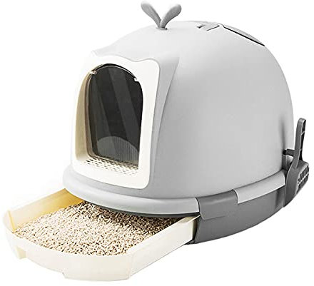 Cajas de Arena Suministros de Gato Tipo de cajón Caja de Arena de Gato Anti-Splashing Caja de Arena Grande adjunta con Cucharada de Basura para Gatos Adecuado para Gatos Dentro de 9kg Arenero ​Gatos