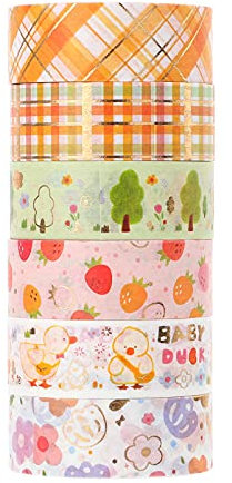 Milisten 6rollen Washi Tape Bastelband Scrapbooking Papier Aufklebeband Für Diy Projekte Dekoband Mit Attraktiven Mustern