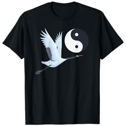 Grue blanche Tai Chi Yin, Yang, Qi Gong, Oiseau blanc chinois T-Shirt