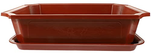 Yardwe Vaso Da Coltivazione Bonsai Grande in Plastica Con Vassoio Pratico Contenitore Per Piante Da Giardino Decorativo Per Casa e Balcone Permeabile Per Coltivazione Fiori