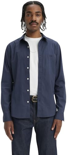 Levi's Långärmad herrskjorta Housemark Slim skjorta, naval academy, M