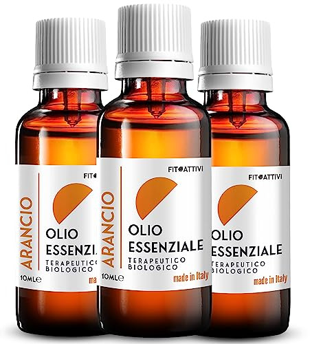 Olio Essenziale Arancia Puro 3x10ml - Kit Oli Essenziali Essenza Arancia per Diffusori, Igiene, Casa, Nasoterapia - Aromi 100% Naturali, Made in Italy - FITOATTIVI BENESSERE E NATURA