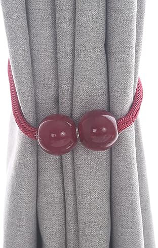Gardinenbänder 2 Stück Gardinenschnalle Gardinenband Gurt Gurt Seil Keine Perforationsfreie Montage Krawattenband Fensterornament, Rot