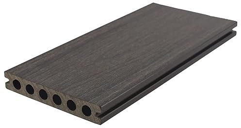 Gartenwelt Riegelsberger Premium WPC Terrassendiele Dark Grey 23x138 mm Länge 170 cm Terrassen Dielen Terrassenboden beidseitig nutzbar