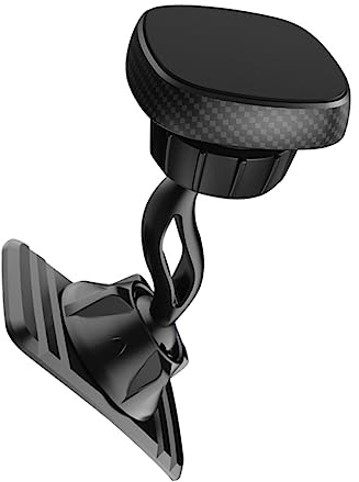 Homoyoyo 1set Magnetic Car Phone Holder Rotatable Phone Mount for Dashboard Practical Navigation Bracket Two Plates Films Safe Driving Accessory Black