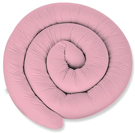 ekm trade XXXL 400 cm Bettschlange für Allergiker Bettkissen Stillkissen Bettrolle Zierkissen Bettumrandung Schlange Handmade 100% Baumwolle (35 – Rosa, 400 cm)