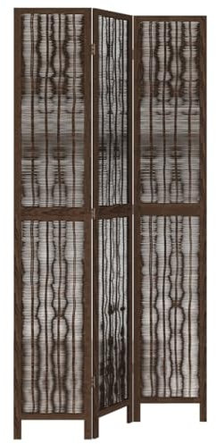 vidaXL Rumsavdelare 3 paneler mörkbrun massivt kejsarträ, skiljevägg, hopfällbar skiljevägg, skärmvägg, hopfällbar rumsavdelare, skiljeväggar