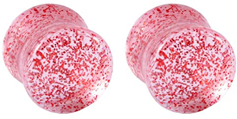 Bcughia Acryl Flesh Tunnel 5mm Flesh Ohr Tunnel mit Rot Paillette Tunnel Ohrringe Set, 2 Stück