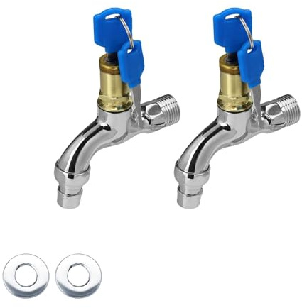 0XBIT Lot de 2 robinets antivol extérieurs, verrouillables, pour jardin