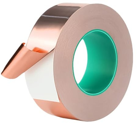 Kupferband Gegen Schnecken | Selbstklebendes Abwehrband Schneckenzaun | Leitende Kupferfolienband | Selbstklebend Abschirmband, Kupferfolie Klebeband, Schneckenschutz (50MM*20M)