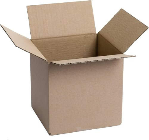 WePack 200 Stück Faltkarton 120x120x180 mm Versandkarton klein E-commerce Karton 1-Wellig 400g Braun Kartonage Verpackung Postkarton Versandschachtel Paket Päckchen