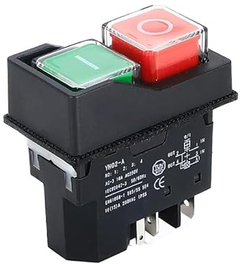 YH02-A 250V 5 PIN Druckknopf Elektromagnetischer Schalter AC 16A Wasserdichter Druckknopfschalter, Magnetischer Starter Power Tool Sicherheitsschalter