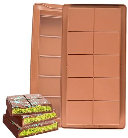 4 Stück Schokoladenform Silikon Tief Schokoladentafel Form Du-bai Schokolade Form Schokoladentafel Silikonform Extra Tief Schokolade Form für Schokolade Praline Süßigkeiten
