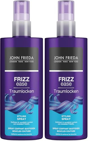 John Frieda Frizz Ease Traumlocken Tägliches Styling Spray - (200 ml) - verleiht natürlichen Locken Form, Elastizität und Sprungkraft (Packung mit 2)