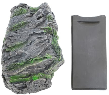 Aladeno Kunststein-Schlüsselsafe, lebensechter Stein-Schlüsselversteck, künstlicher Kunstharz-Schlüsselstein, simulierter grauer Stein-Schlüsselkasten, gefälschter