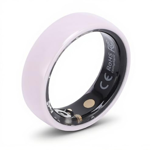 Smart Ring Gesundheits Tracker, Genauigkeit Schritt Schlaf Herzfrequenz Tracking mit NFC IP68 Wasserdicht Magnetischer Ladung 20mAh für Fitness Schwimmen Keramik 1 Pack