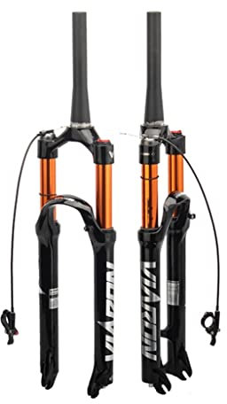 HSIRYAOHD MTB DH Federgabel MTB Gabel 26/27,5/29 Zoll Luftdruck Federgabel Reise 100 mm 28,6 mm Fahrrad Vordergabel 1-1/2 Kegelrohr QR 9 mm XC AM Ultraleichtes Mountainbike Vorne