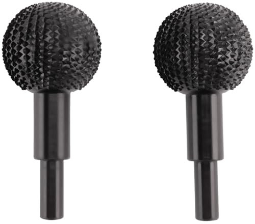 Junterone 2 Stück Kohlenstoffstahl-Holzetiketten, Grat, Schnitzerei, Holzraspel, Schleifkopf, Runde Feile, Holzschleifer-Aufsatz (40 Mm)