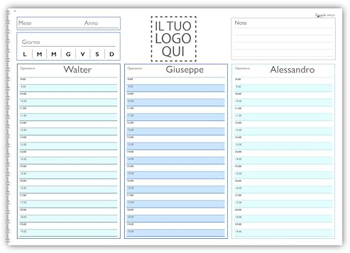 Planning giornaliero senza data spiralato (21x30cm A4) orario 30min - 70fogli 140 giorni