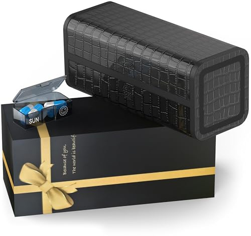 Tablettenbox 7 Tage – Medikamentenbox/Pillendose mit Morgens & Abends Organizer, PU-Leder-Supplement Box für Vitamine, Medikamenten Aufbewahrung