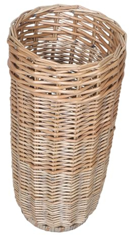 VICASKY Large Capacity Rattan Wicker Umbrella Stand Freestanding Storage Basket for Walking Sticks Golf Clubs Multipurpose Entryway Organizer Natural Woven Bin