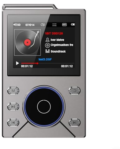 Lettore musicale HiFi MP3 con supporto DSD256 e Blue-tooth, display da 2,4 pollici, espansione scheda TF da 256 GB, riproduzione 50 ore, alloggiamento in alluminio CNC con rotella di scorrimento (16