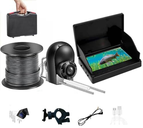 BlissfulAbode Fish Finder 4.3 12-25V IPS Schermo HD Subacquea 220 ° Fish Finder Fotocamera 30 metri Cavo video extra lungo per tutte le acque