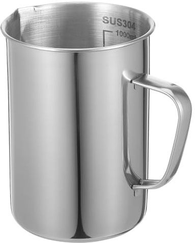 Tofficu Vaso Precipitados Acero Inoxidable con Graduación Medidor de Laboratorio Químico Resistente y Duradero para Uso Ciencias