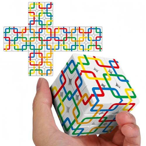 Racocou 3x3 Zauberwürfel, UV-Druck mit personalisierten Mustern, lehrreiches Puzzlespielzeug für Kinder, geeignet für Bildung und kreativen Stressabbau.