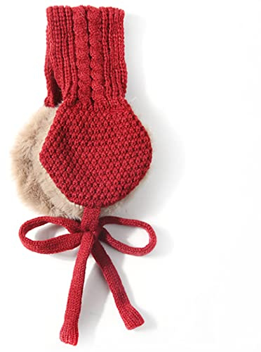 Sciarpa lavorata a maglia per bambini, unisex, morbida sciarpa per l'inverno, antivento stile paraorecchie, copertura calda per il collo, lana lavorata a maglia e peluche, adatta per bambini da 2 a 8