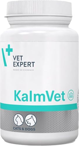 Vet Expert KalmVet | 60 Kapseln | Ergänzungsfuttermittel für Hunde & Katzen | Mit Kamille & Baldrian