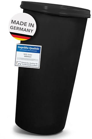 Will-Jeder Mülleimer 60l mit geruchsdichtem Deckel (Anthrazit), Gelber Sack Ständer, Made in Germany, Müllsackständer ermöglicht rissfreie Säcke
