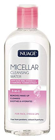 Nuage Micellar Cleansing Water with Aloe Vera, Vitamin E & Chamomile Flower Extract | 3-in-1 - Gently Removes Makeup, Cleanses, Soothes & Hydrates Skin | Suitable for Face, Eyes and Lips (200ml)