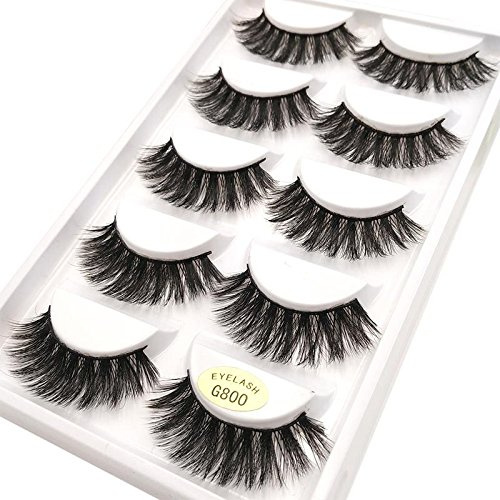 5 Paare Lange 3D Falsche Wimpern Natürliches Aussehen Schwarz Wimpern Erweiterung Makeup Style G800