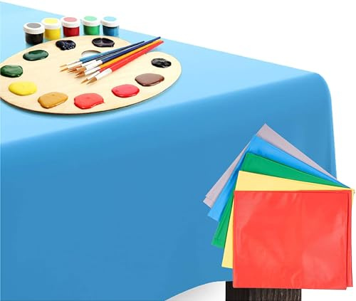 Bramble - 5 Tischdecken zum Basteln & Malen, Kinderspielmatte 150x150cm - Kunststofftuch wasserdicht, leicht zu reinigen, Schmutzfangdecke