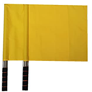 Stormflag 2pcs Sport Schiedsrichter Flagge Mit Metall Pole Foam Griff - Fußball Hand Flagge, Rugby Linesman, Schiedsrichter Assistant Equipment - Kleine Signalflagge für Sportwettbewerb (Gelb)