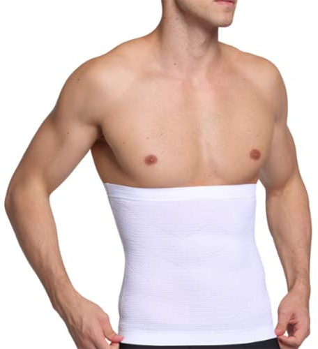 Män body shaper midjeformare Maggördel Elastisk Inhållande och modellerande Man (Color:白色,Size:XL)