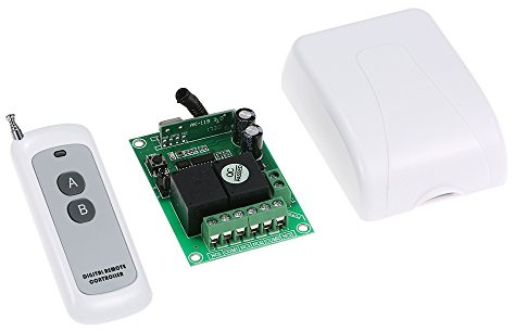 Splenssy Smart DIY Wireless Relais Switch Remote Control Receiver Transmitter Kit Universal Garagentor Remote Switch System Long Range 500M 433Mhz RF DC 12V 2CH Learning Code