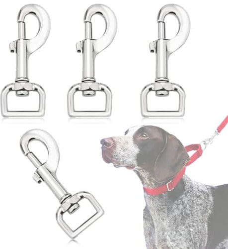 4er Set Haken mit Drehgelenk für Hundehalsband im, robuster Stahl，Karabiner mit Drehkopf