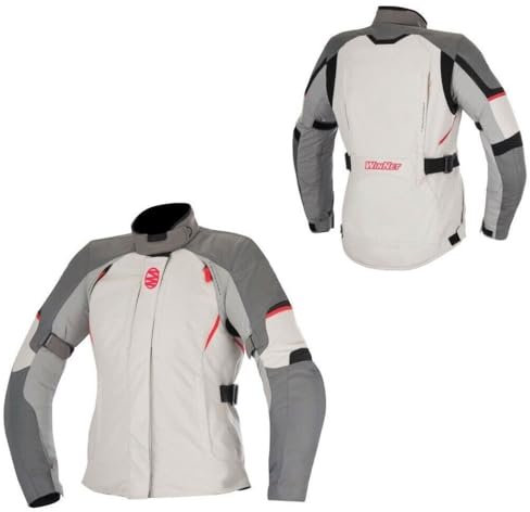 WinNet Giacca giubbotto da moto turismo femminile per donna impermeabile con protezioni Omologate C.E. gomiti spalle e schiena 4 stagioni (S)