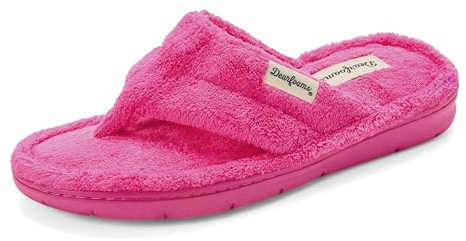 Dearfoams Women's Melanie Terry Thong Slipper, Paradise Pink, 9-10