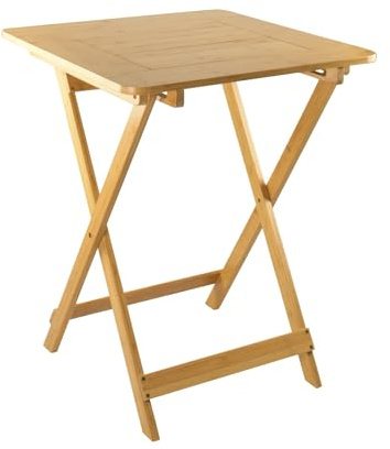 7H SEVEN HOUSE Mesa Plegable de Bambú Barnizada Biano 60x60x75cm 7house